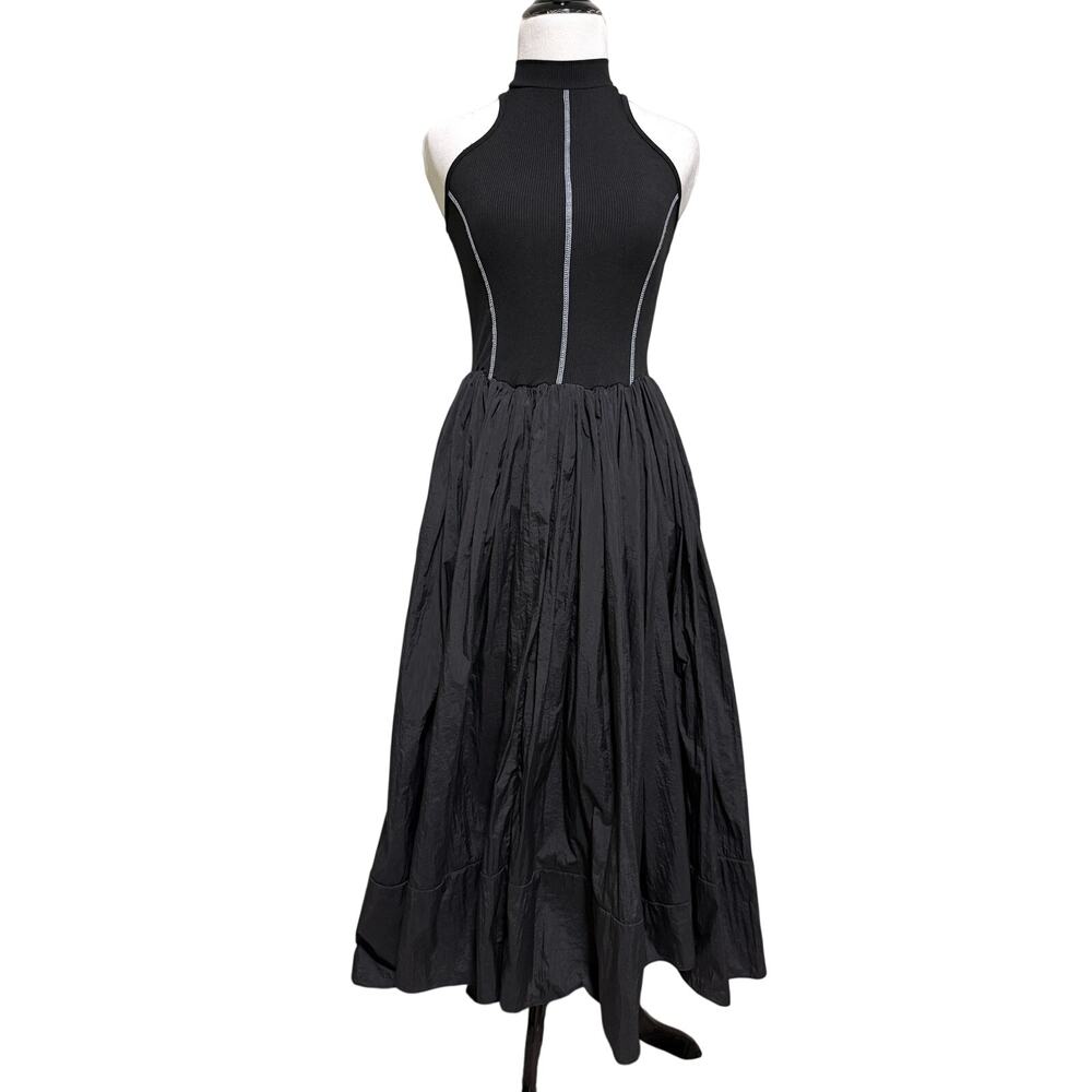 Kate Hewko Womens Midi Dress S Black Avant Garde Statement Sculptural Modern